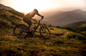 Riding an e-bike in the golden hour. Photo courtesy Shimano