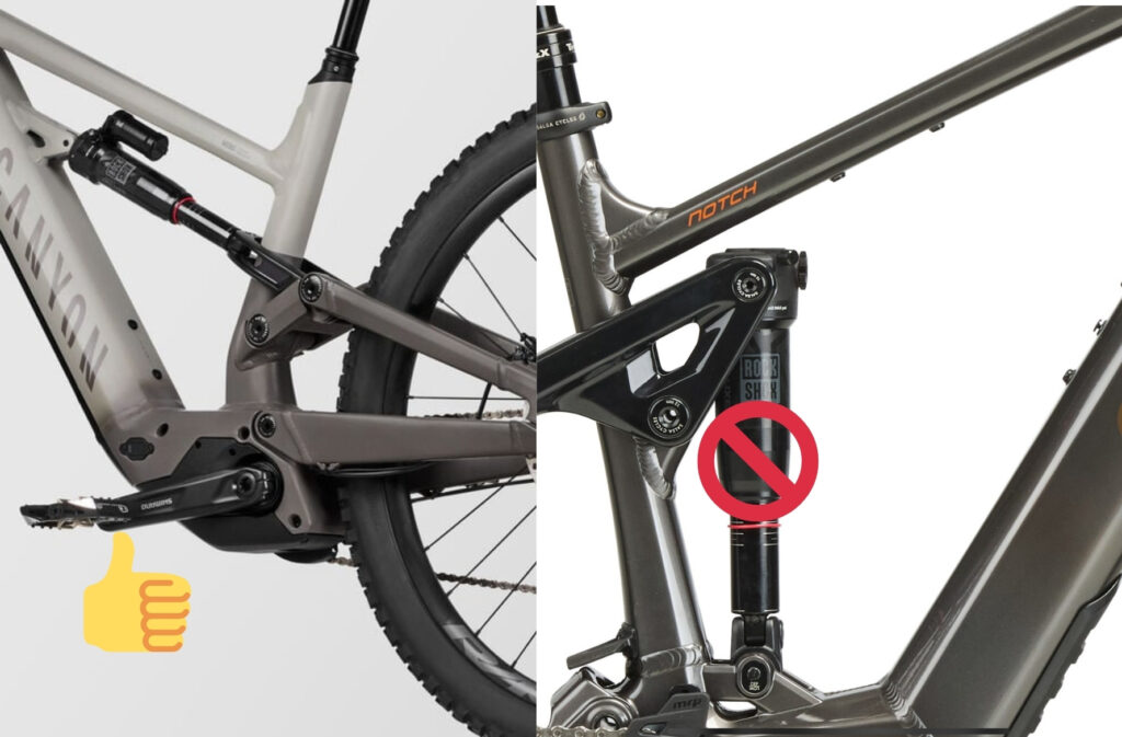 Two shock options on e-bikes